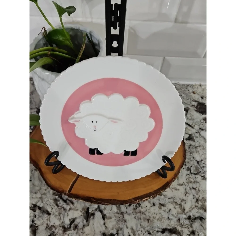 Mud Pie Pink Lamb Plate SO CUTE!!‎ #33513